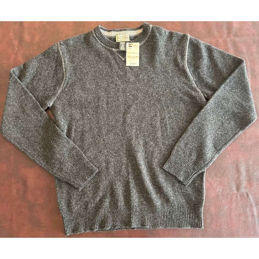 Arizona Jean Company Mens Charcoal Wool Blend Crew Neck Sweater Medium NWT